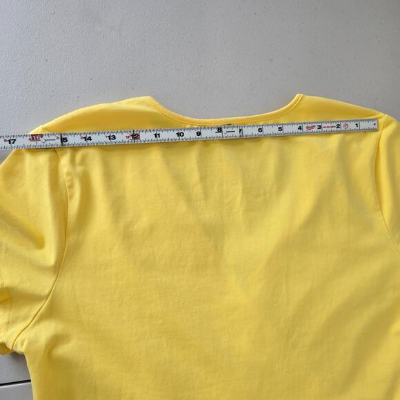 Ouges Wrap Midi Dress Women's XXL Yellow V-Neck Short Sleeve NWOT - Picture 9 of 14